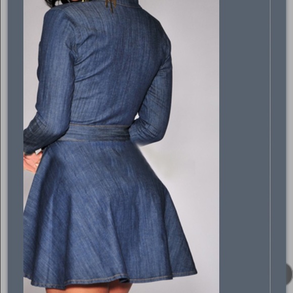 Denim Blue Skater Dress Size Small - Picture 2 of 2